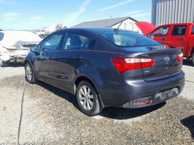 KNADN4A38D6114301 - 2013 KIA RIO EX GRAY photo 3