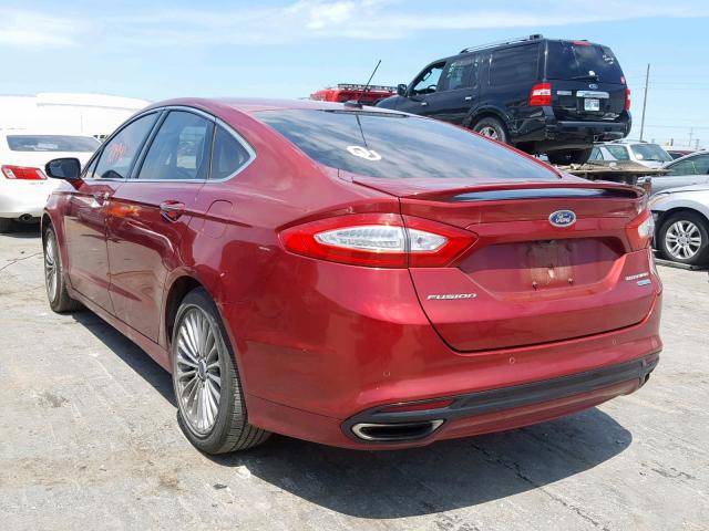 3FA6P0K90ER382240 - 2014 FORD FUSION TIT RED photo 3