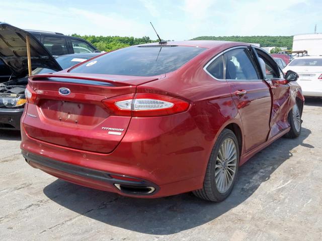 3FA6P0K90ER382240 - 2014 FORD FUSION TIT RED photo 4