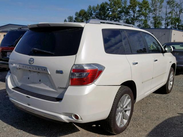 JTEEW44A982021973 - 2008 TOYOTA HIGHLANDER WHITE photo 4