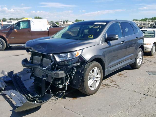 2FMTK4J8XFBC25791 - 2015 FORD EDGE SEL GRAY photo 2