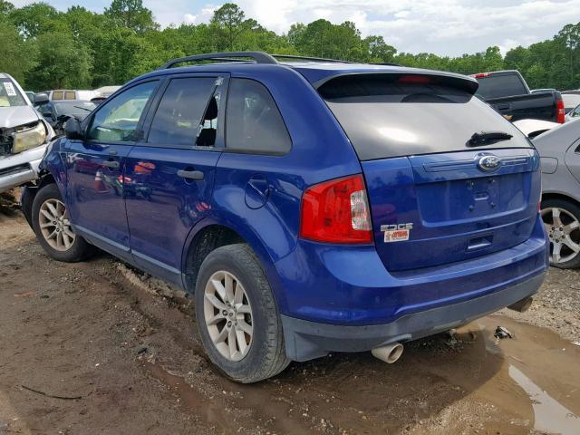 2FMDK3GC2DBB24025 - 2013 FORD EDGE SE BLUE photo 3