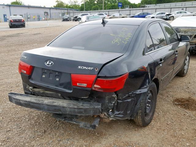 5NPET46C09H550319 - 2009 HYUNDAI SONATA GLS BLACK photo 4