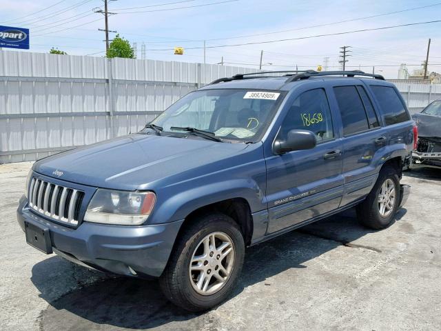 1J4GX48S44C247592 - 2004 JEEP GRAND CHER BLUE photo 2