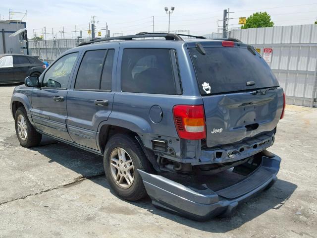 1J4GX48S44C247592 - 2004 JEEP GRAND CHER BLUE photo 3