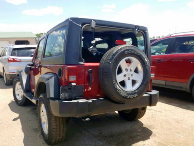 1C4AJWAG2CL266882 - 2012 JEEP WRANGLER S MAROON photo 3