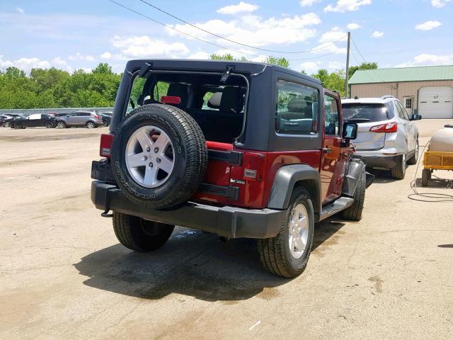 1C4AJWAG2CL266882 - 2012 JEEP WRANGLER S MAROON photo 4