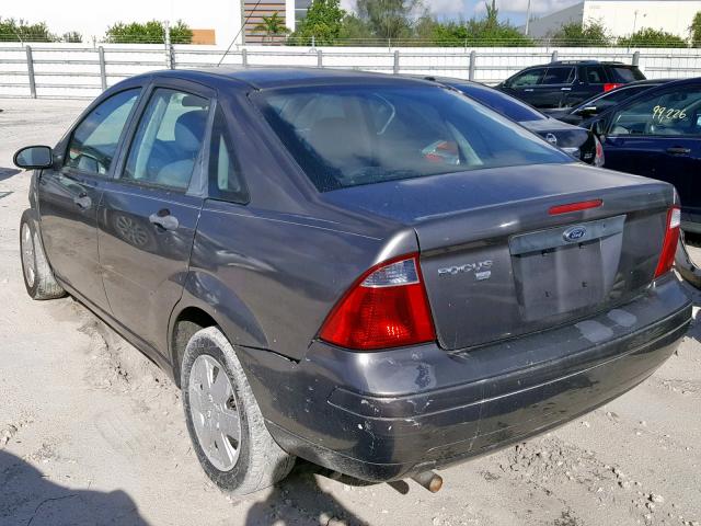 1FAFP34N97W118509 - 2007 FORD FOCUS ZX4 GRAY photo 3