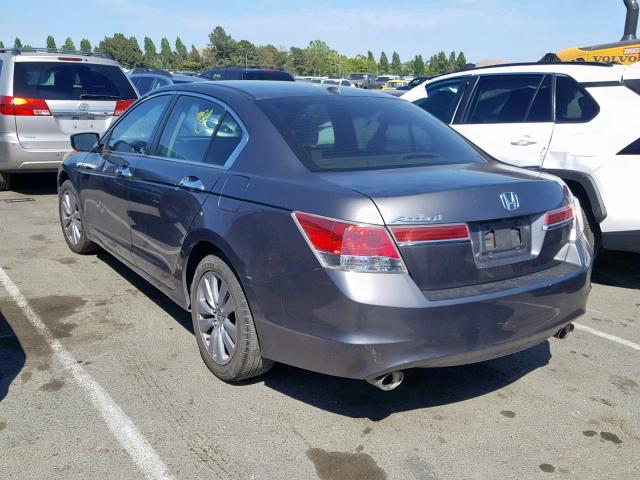 1HGCP3F82BA016870 - 2011 HONDA ACCORD EXL GRAY photo 3