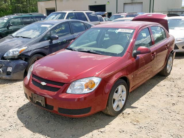 1G1AL55F377172541 - 2007 CHEVROLET COBALT LT RED photo 2