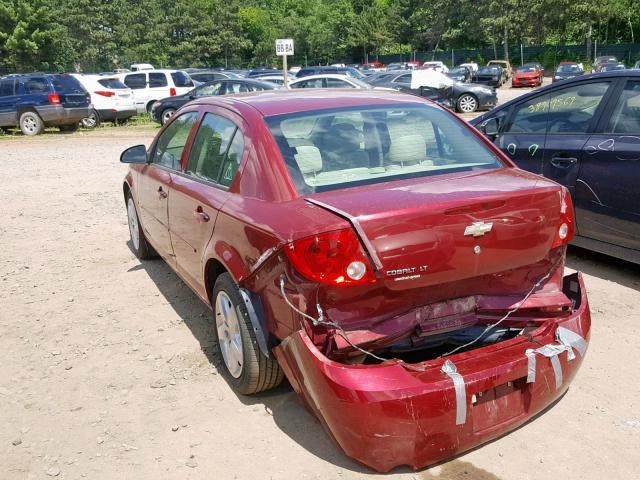 1G1AL55F377172541 - 2007 CHEVROLET COBALT LT RED photo 3