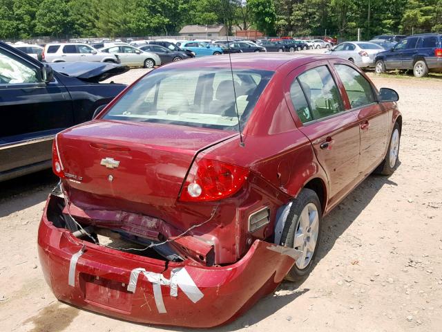 1G1AL55F377172541 - 2007 CHEVROLET COBALT LT RED photo 4