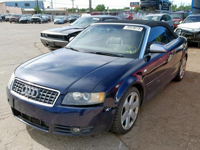 WUARL48H74K901086 - 2004 AUDI S4 QUATTRO BLUE photo 2