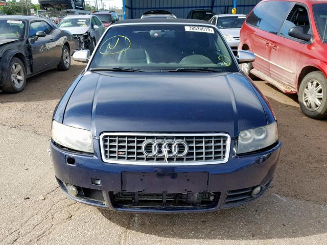 WUARL48H74K901086 - 2004 AUDI S4 QUATTRO BLUE photo 9