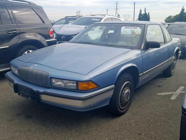 2G4WD14T7L1411635 - 1990 BUICK REGAL LIMI BLUE photo 2