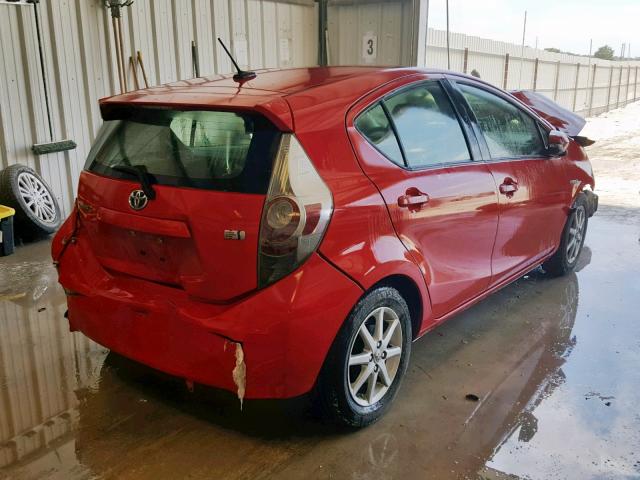 JTDKDTB38D1036346 - 2013 TOYOTA PRIUS C RED photo 4