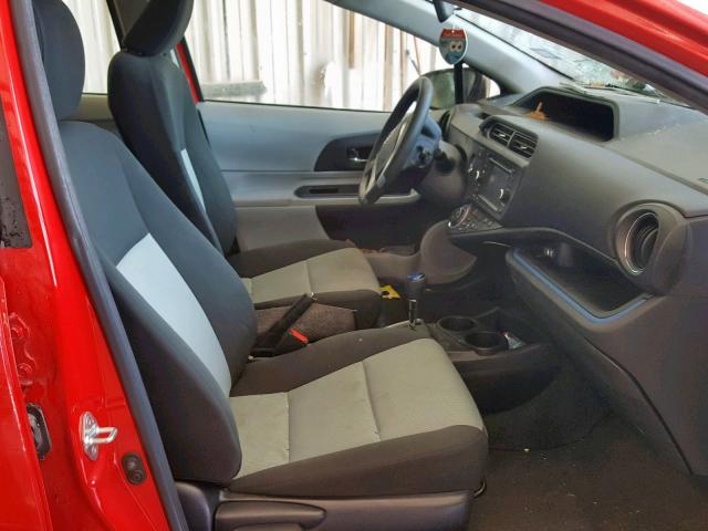 JTDKDTB38D1036346 - 2013 TOYOTA PRIUS C RED photo 5