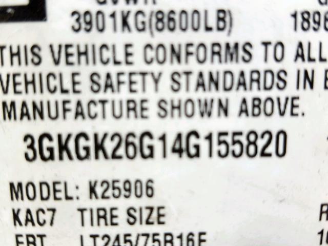 3GKGK26G14G155820 - 2004 GMC YUKON XL K GOLD photo 10