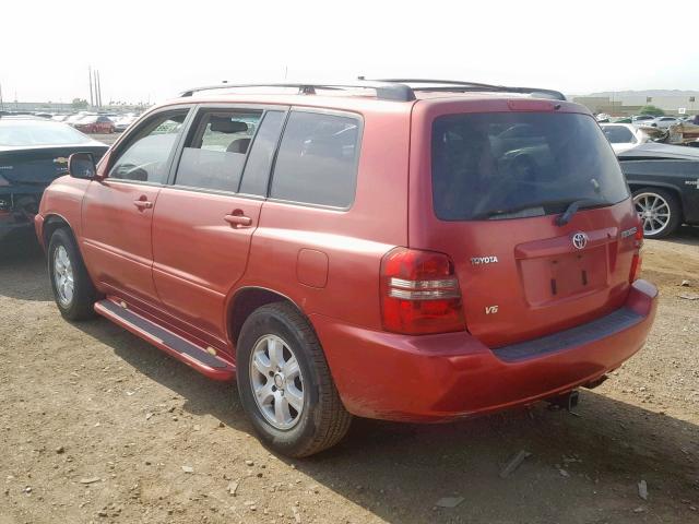 JTEGF21A430081746 - 2003 TOYOTA HIGHLANDER RED photo 3