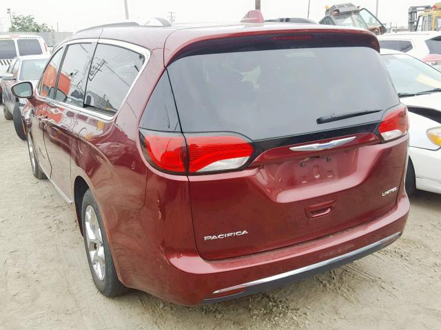 2C4RC1GG8JR273752 - 2018 CHRYSLER PACIFICA L BURGUNDY photo 3