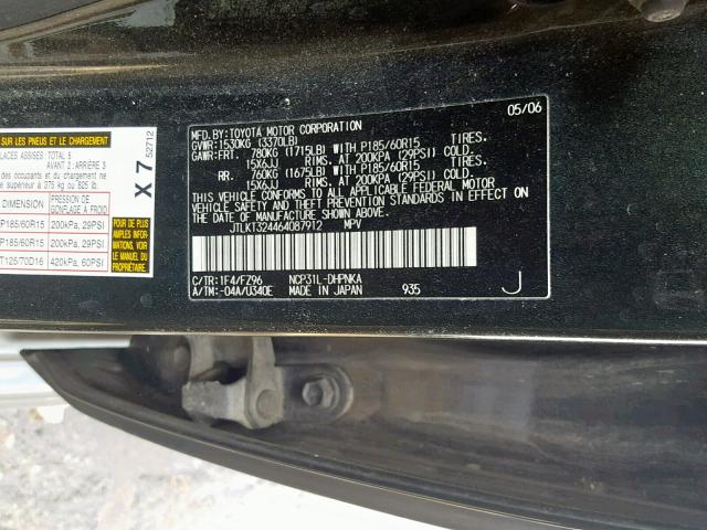 JTLKT324464087912 - 2006 SCION XB GRAY photo 10