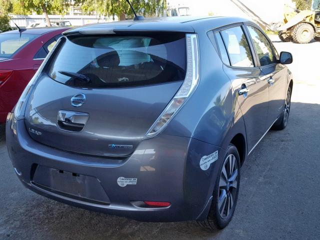 1N4AZ0CP4EC338290 - 2014 NISSAN LEAF S GRAY photo 4