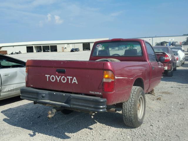 4TAPM62N8TZ136192 - 1996 TOYOTA TACOMA RED photo 4