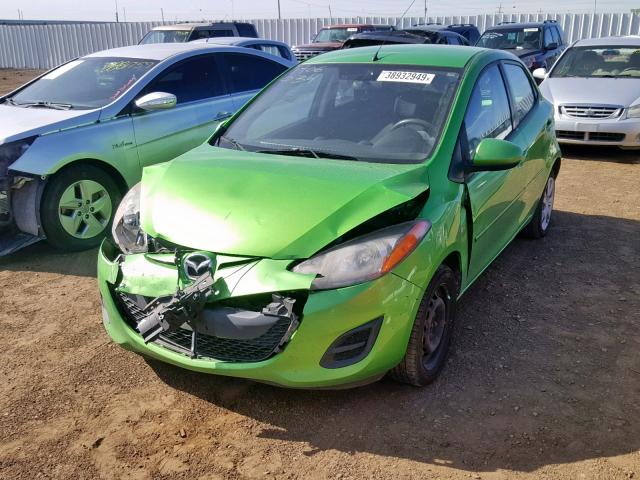 JM1DE1HY1B0127345 - 2011 MAZDA MAZDA2 GREEN photo 2