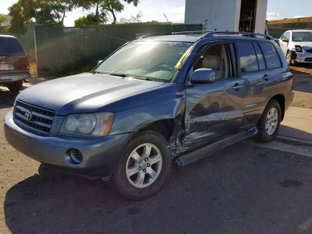 JTEGF21A510026798 - 2001 TOYOTA HIGHLANDER BLUE photo 2