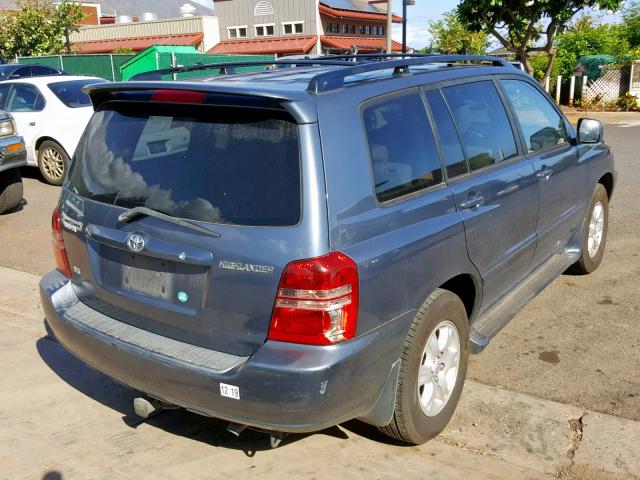 JTEGF21A510026798 - 2001 TOYOTA HIGHLANDER BLUE photo 4