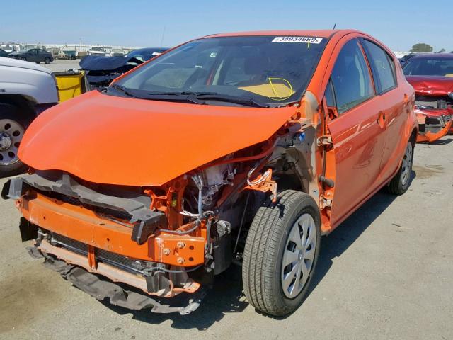 JTDKDTB35E1079656 - 2014 TOYOTA PRIUS C ORANGE photo 2