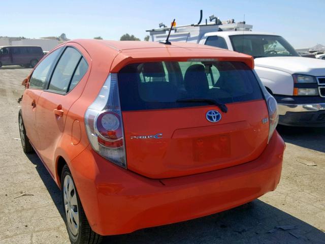 JTDKDTB35E1079656 - 2014 TOYOTA PRIUS C ORANGE photo 3