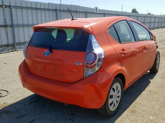 JTDKDTB35E1079656 - 2014 TOYOTA PRIUS C ORANGE photo 4