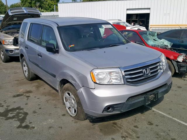 5FNYF4H27DB076840 - 2013 HONDA PILOT LX SILVER photo 1