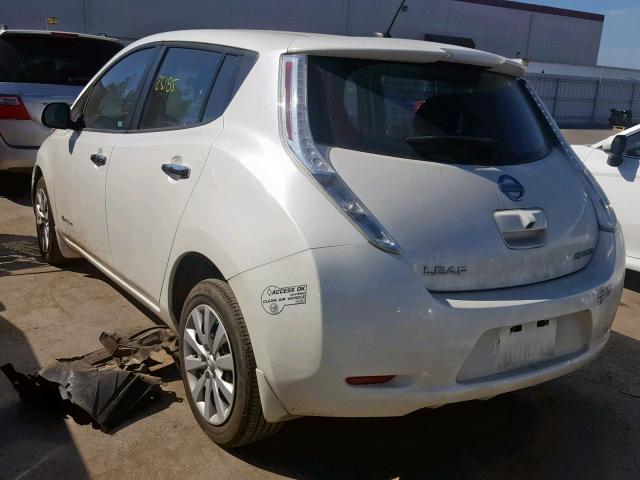 1N4AZ0CP8GC306395 - 2016 NISSAN LEAF S WHITE photo 3