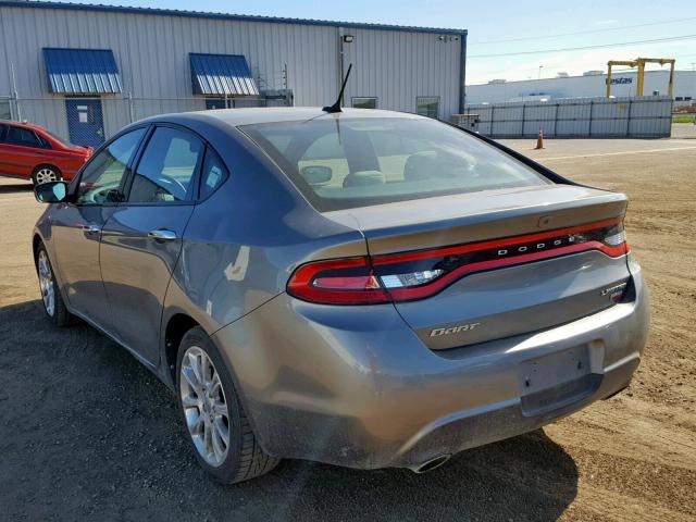 1C3CDFCH6DD710819 - 2013 DODGE DART LIMIT GRAY photo 3