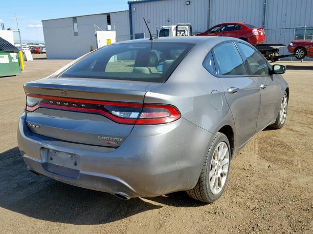 1C3CDFCH6DD710819 - 2013 DODGE DART LIMIT GRAY photo 4