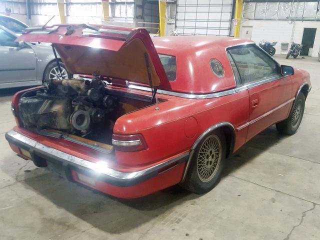 ZC2FS120XLB205979 - 1990 CHRYSLER TC RED photo 4