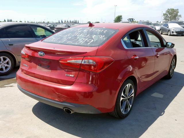 KNAFZ4A89F5315982 - 2015 KIA FORTE EX RED photo 4