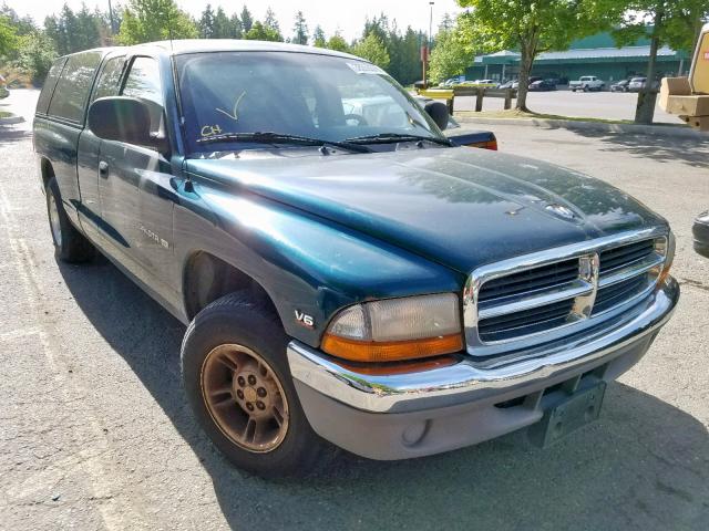 1B7GL22X9XS284996 - 1999 DODGE DAKOTA GREEN photo 1