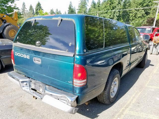 1B7GL22X9XS284996 - 1999 DODGE DAKOTA GREEN photo 4