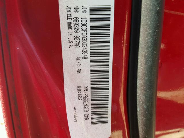 1C3CDFCA3DD343848 - 2013 DODGE DART LIMIT RED photo 10