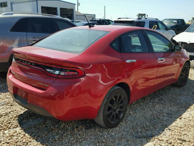 1C3CDFCA3DD343848 - 2013 DODGE DART LIMIT RED photo 4