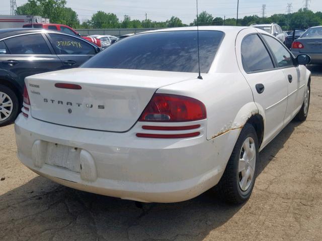 1B3EL36R64N251409 - 2004 DODGE STRATUS SE WHITE photo 4