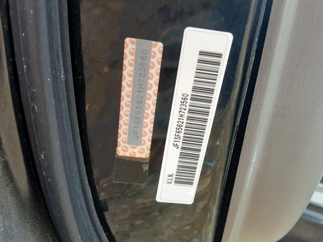 JF1SF65621H723560 - 2001 SUBARU FORESTER S შავი ფოტო 10