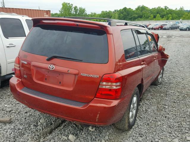 JTEGF21A630105495 - 2003 TOYOTA HIGHLANDER RED photo 4