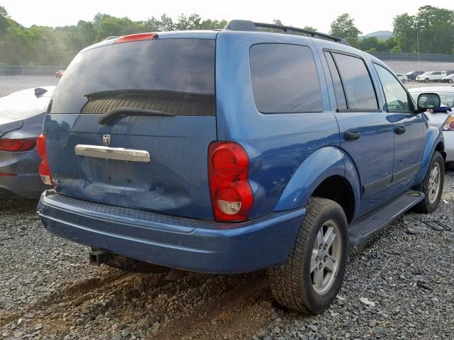 1D4HB48NX6F182335 - 2006 DODGE DURANGO SL BLUE photo 4