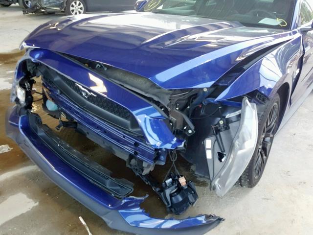 1FA6P8CF7F5394487 - 2015 FORD MUSTANG GT BLUE photo 9