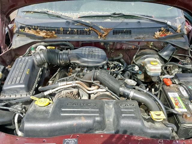 1B7HG2AZ6YS777189 - 2000 DODGE DAKOTA QUA BURGUNDY photo 7