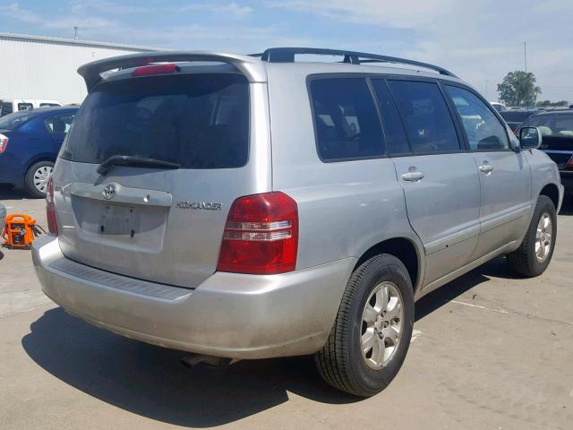 JTEGD21A320024121 - 2002 TOYOTA HIGHLANDER SILVER photo 4